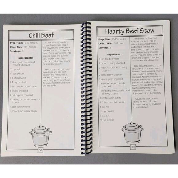 12-Hour Slow Cooker Recipes Cooking Book Spiral 2006 Paperback - Picture 5 of 15